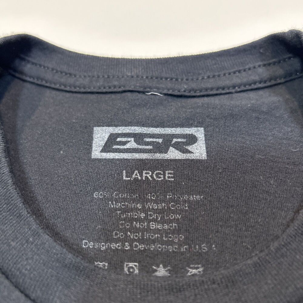 ESR Racing Shirt Adult Large Black MK Car Auto Racing Tee Logo Men - Picture 7 of 12